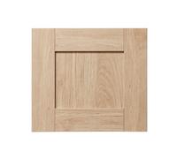 GoodHome Alpinia Matt Light Oak Effect Matt White Wood Effect Shaker 2 Drawer Front, Bridging Door & Bi-Fold Door 400mm