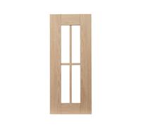 GoodHome Alpinia Matt Light Oak Effect Shaker Glazed Cabinet Door (W)300mm (H)715mm (T)18mm