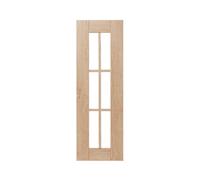 GoodHome Alpinia Matt Light Oak Effect Shaker Glazed Tall Glazed Cabinet Door (W)300mm (H)895mm (T)18mm