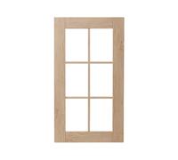 GoodHome Alpinia Matt Light Oak Effect Shaker Glazed Tall Glazed Cabinet Door (W)500mm (H)895mm (T)18mm