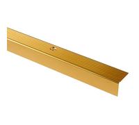 GoodHome Aluminium Anti-Slip Brass Effect Step Protector, (L)900mm (W)25mm