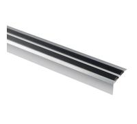 GoodHome Aluminium Anti-Slip Silver Effect Step Protector, (L)900mm (W)40mm