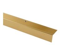 GoodHome Aluminium Gold Effect Step Protector, (L)1800mm (W)35mm