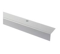 GoodHome Aluminium Silver Effect Step Protector, (L)1800mm (W)35mm