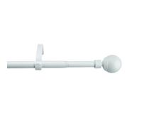 GoodHome Anafi Matt White Extendable Ball Single Curtain Pole Set Set, (L)1200mm-2100mm (Dia)19mm
