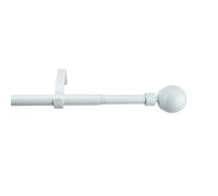 GoodHome Anafi Matt White Extendable Ball Single Curtain Pole Set Set, (L)2000mm-3300mm (Dia)19mm