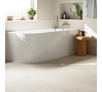 GoodHome Ancho White Matt Stone Effect Porcelain Indoor Wall & Floor Tile, Pack Of 2, (L)1200mm (W)600mm