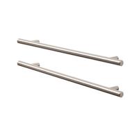 GoodHome Annatto Nickel Effect Kitchen Cabinets Bar Pull Handle (L)33.6Cm (D)32mm, Pack Of 2