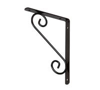 GoodHome Antik Black Antique Effect Steel Shelving Bracket (H)150mm (D)200mm