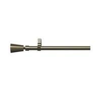 GoodHome Antiki Satin Antique Brass Effect Extendable Cone Single Curtain Pole Set, (L)2000mm-3300mm (Dia)19mm