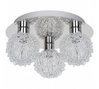 GoodHome Apheliotes Plate Metal Chrome 3 Lamp Led Ceiling Light