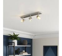 GoodHome Arachne Bar Satin Silver Chrome Effect 3 Light Spotlight