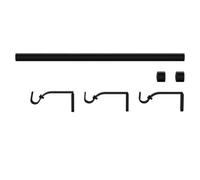 GoodHome Araxos Matt Black Extendable Cap Single Curtain Pole Set, (L)2000mm-3300mm (Dia)19mm