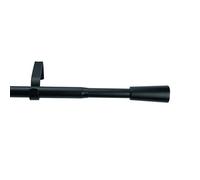 GoodHome Araxos Matt Black Extendable Cone Single Curtain Pole Set, (L)1200mm-2100mm (Dia)19mm