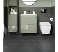GoodHome Arbace Black Semi-Gloss Stone Effect Porcelain Indoor Wall & Floor Tile, Pack Of 6, (L)610mm (W)310mm