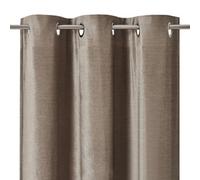 GoodHome Arntzen Taupe Plain Woven Lined Eyelet Curtain (W)117Cm (L)137Cm, Pair