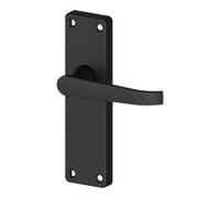 GoodHome Arsk Black Straight Latch Door Handle (L)101.5mm (D)43.5mm Pair