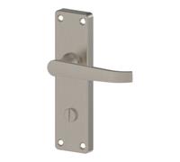 GoodHome Arsk Brushed Grey Nickel Effect Aluminium Alloy, Steel & Zinc Alloy Straight Door Handle (L)101.5mm (D)43.5mm