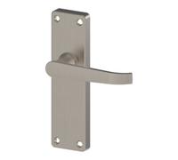 GoodHome Arsk Brushed Nickel Effect Aluminium Alloy & Steel Straight Door Handle (L)101.5mm (D)43.5mm Pair