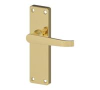 GoodHome Arsk Polished Brass Effect Aluminium Alloy & Steel Straight Door Handle (L)101.5mm (D)43.5mm