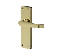 GoodHome Arsk Polished Brass Effect Aluminium Alloy & Steel Straight Door Handle (L)101.5mm (D)43.5mm Pack Of 3