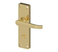 GoodHome Arsk Polished Brass Effect Aluminium Alloy, Steel & Zinc Alloy Straight Door Handle (L)101.5mm (D)43.5mm