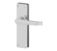 GoodHome Arsk Polished Grey Chrome Effect Aluminium Alloy & Steel Straight Door Handle (L)101.5mm (D)43.5mm Pack Of 3