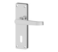 GoodHome Arsk Polished Grey Chrome Effect Aluminium Alloy & Steel Straight Door Handle (L)101.5mm (D)43.5mm