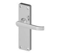 GoodHome Arsk Polished Grey Chrome Effect Aluminium Alloy & Steel Straight Door Handle (L)101.5mm (D)43.5mm