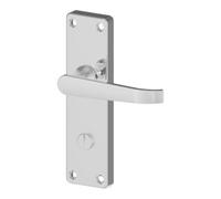 GoodHome Arsk Polished Grey Chrome Effect Aluminium Alloy, Steel & Zinc Alloy Straight Door Handle (L)101.5mm (D)43.5mm Pair