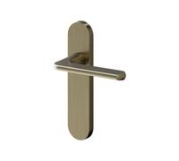 GoodHome Arzh Brushed Antique Brass Effect Aluminium Alloy & Steel Straight Door Handle (L)123.5mm (D)67mm
