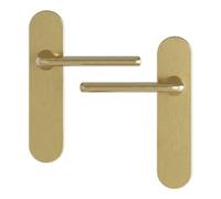 GoodHome Arzh Brushed Brass Effect Aluminium Alloy & Steel Straight Door Handle (L)123.5mm (D)68mm