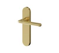 GoodHome Arzh Brushed Brass Effect Aluminium Alloy & Steel Straight Door Handle (L)123.5mm (D)68mm