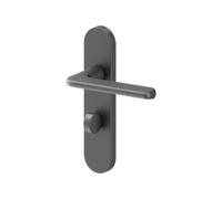 GoodHome Arzh Brushed Grey Titanium Effect Aluminium Alloy, Steel & Zinc Alloy Straight Door Handle (L)123.5mm (D)67mm