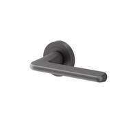 GoodHome Arzh Brushed Grey Titanium Effect Aluminium & Zamak Straight Lever On Rose Door Handle (L)123.5mm, Pair
