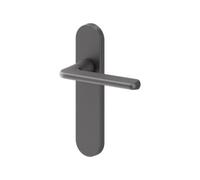 GoodHome Arzh Brushed Titanium Effect Aluminium Alloy & Steel Straight Door Handle (L)123.5mm (D)67mm Pair