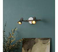GoodHome Aspis Modern Satin Nickel Effect 2 Light Spotlight
