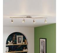 GoodHome Aspis Tube Satin Nickel Effect 4 Light Spotlight