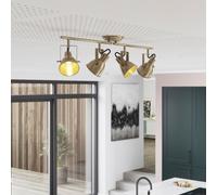 GoodHome Asterion Tube Antique Brass Effect 4 Light Spotlight