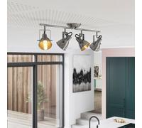 GoodHome Asterion Tube Satin Nickel Effect 4 Light Spotlight