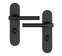 GoodHome Astraz Black Straight Wc Door Handle (L)130mm (D)58mm Pair
