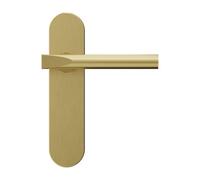 GoodHome Astraz Brushed Brass Effect Aluminium Alloy & Steel Straight Door Handle (L)130mm (D)58mm
