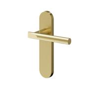 GoodHome Astraz Brushed Brass Effect Aluminium Alloy & Steel Straight Door Handle (L)130mm (D)58mm