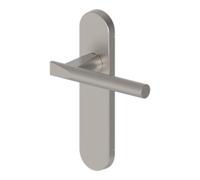 GoodHome Astraz Brushed Nickel Effect Aluminium Alloy & Steel Straight Door Handle (L)130mm (D)58mm