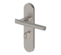 GoodHome Astraz Brushed Nickel Effect Aluminium Alloy, Steel & Zinc Alloy Straight Door Handle (L)130mm (D)58mm