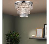 GoodHome Asuia Gloss Metal & Plastic Chrome Silver Effect Ceiling Light