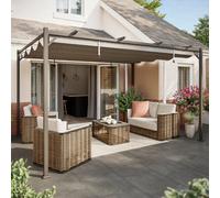 GoodHome Atar Beige Rattan Effect 4 Seater Coffee Set