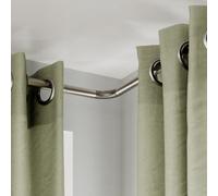 GoodHome Athens Brushed Satin Grey Nickel Effect Metal Clip Bay Bend, (L)220mm (Dia)19mm