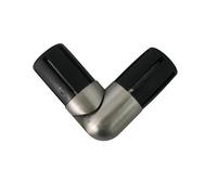 GoodHome Athens Brushed Satin Grey Nickel Effect Metal Clip Elbow Joiner, (L)45mm (Dia)28mm