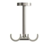 GoodHome Athens Grey Brushed Nickel Effect Metal & Plastic Curtain Pole Bracket Double